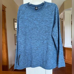 Members Mark XL Tech Fleece Crew Heather Blue Athletic Men's Shirt.